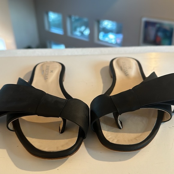 JOSEFINAS PORTUGAL MARIE ANTOINETTE black slides 39 8 B flats - Picture 3 of 9